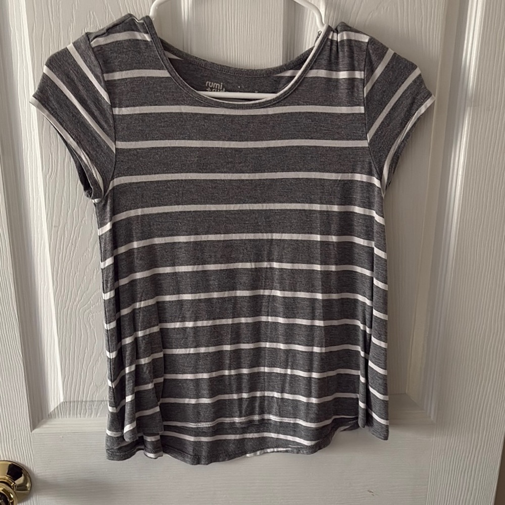 Gray Striped Women's Top